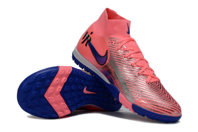 Unisex Nike Air Zoom Mercurial Superfly 10 Elite TF Artificial Turf High-Tops Football Shoes - Pink/Electric Pink/Deep Blue