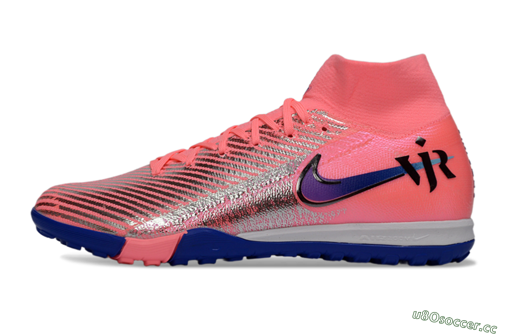 Unisex Nike Air Zoom Mercurial Superfly 10 Elite TF Artificial Turf High-Tops Football Shoes - Pink/Electric Pink/Deep Blue 0