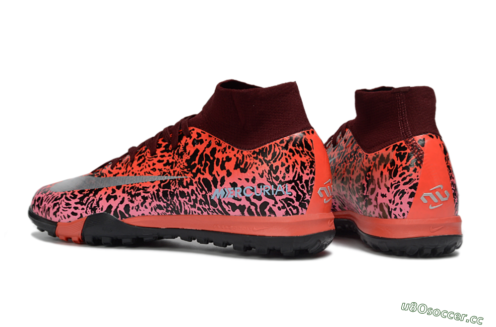 Unisex Nike Air Zoom Mercurial Superfly 10 Elite TF Artificial Turf High-Tops Football Shoes - Red/Wild Pink/Metallic Silver 4