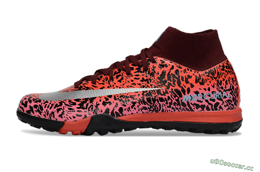 Unisex Nike Air Zoom Mercurial Superfly 10 Elite TF Artificial Turf High-Tops Football Shoes - Red/Wild Pink/Metallic Silver 0
