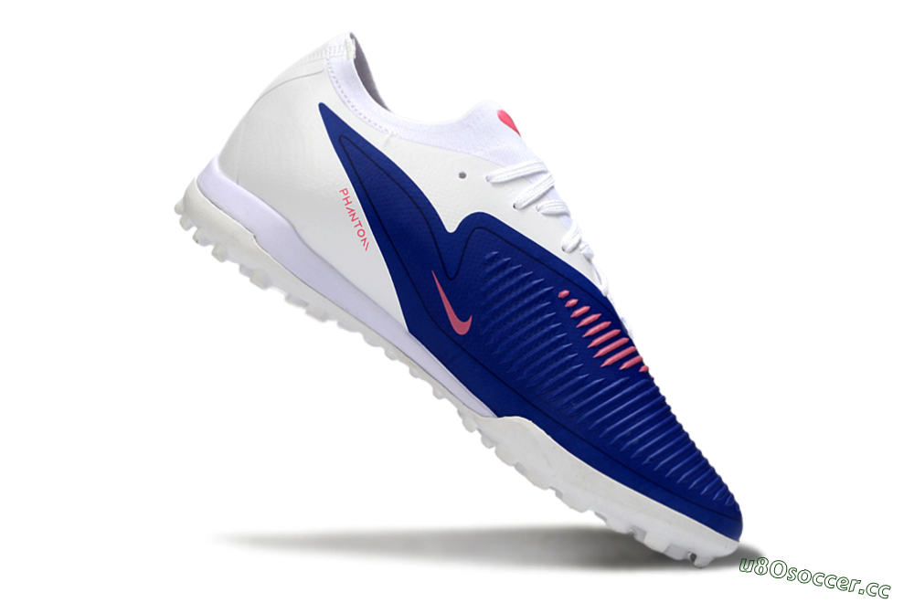 Men's Nike Phantom 6 Low Elite TF Artificial Turf Low-Tops Football Shoes - Blue/Bright Pink/Sleek White 4