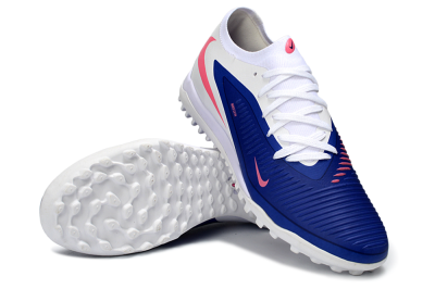 Men's Nike Phantom 6 Low Elite TF Artificial Turf Low-Tops Football Shoes - Blue/Bright Pink/Sleek White