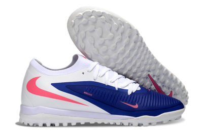 Men's Nike Phantom 6 Low Elite TF Artificial Turf Low-Tops Football Shoes - Blue/Bright Pink/Sleek White
