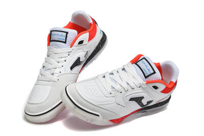 Men's Joma Top Flex IC Indoor & Futsal Low-Tops Football Shoes - White/Electric Red/Black