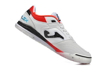 Men's Joma Top Flex IC Indoor & Futsal Low-Tops Football Shoes - White/Electric Red/Black