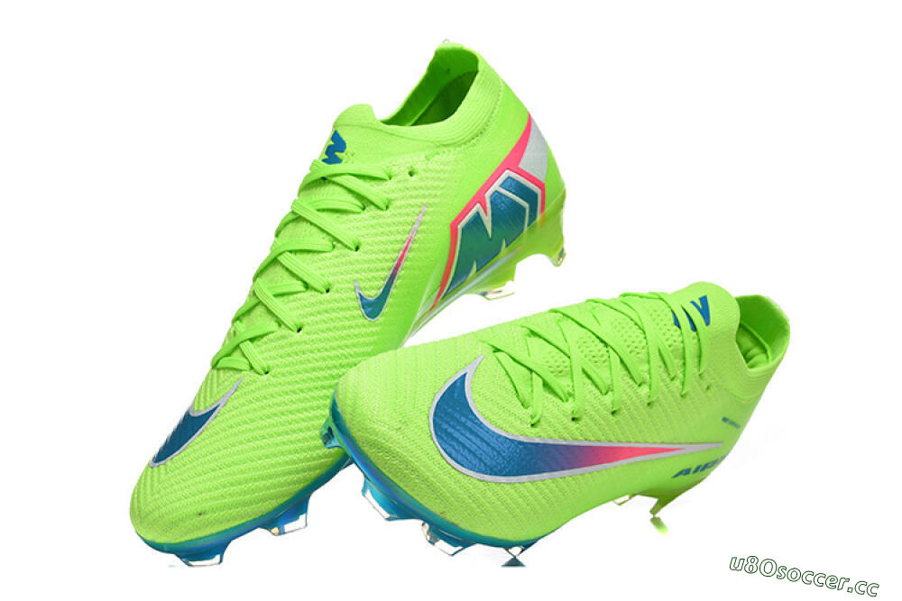 Men's Nike Air Zoom Mercurial Vapor 16 Elite FG Firm Ground Low-Tops Football Boots - Lime/Neon Burst/Pink Splash 6