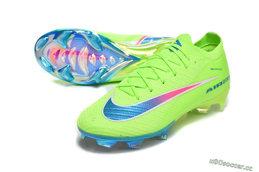 Men's Nike Air Zoom Mercurial Vapor 16 Elite FG Firm Ground Low-Tops Football Boots - Lime/Neon Burst/Pink Splash 3