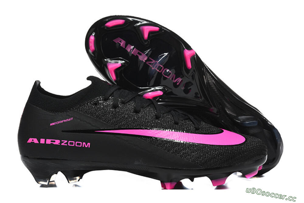 Men's Nike Air Zoom Mercurial Vapor 16 Elite FG Firm Ground Low-Tops Football Boots - Black/Vibrant Pink/Glossy Black 2