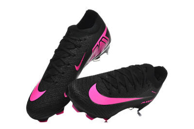 Men's Nike Air Zoom Mercurial Vapor 16 Elite FG Firm Ground Low-Tops Football Boots - Black/Vibrant Pink/Glossy Black