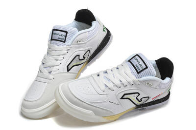 Men's Joma Top Flex IC Indoor & Futsal Low-Tops Football Shoes - White/Electric Green/Jet Black