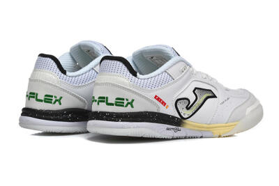 Men's Joma Top Flex IC Indoor & Futsal Low-Tops Football Shoes - White/Electric Green/Jet Black