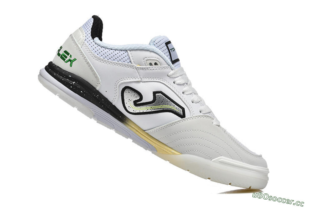 Men's Joma Top Flex IC Indoor & Futsal Low-Tops Football Shoes - White/Electric Green/Jet Black 7