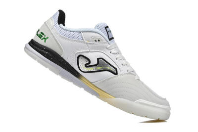 Men's Joma Top Flex IC Indoor & Futsal Low-Tops Football Shoes - White/Electric Green/Jet Black
