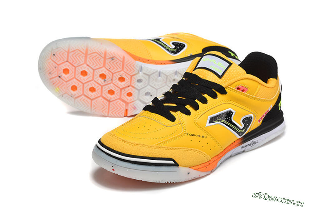 Men's Joma Top Flex IC Indoor & Futsal Low-Tops Football Shoes - Yellow/Bright Citrus/Jet Black 3