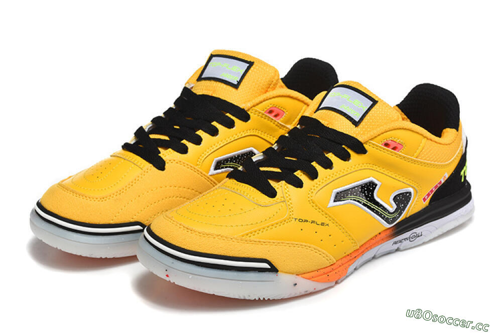 Men's Joma Top Flex IC Indoor & Futsal Low-Tops Football Shoes - Yellow/Bright Citrus/Jet Black 5