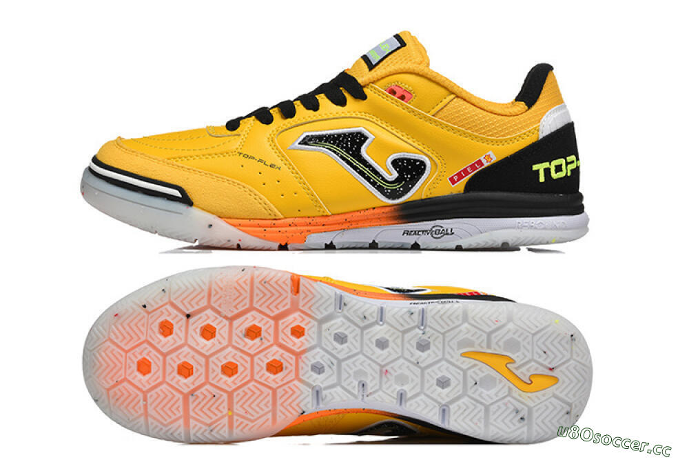 Men's Joma Top Flex IC Indoor & Futsal Low-Tops Football Shoes - Yellow/Bright Citrus/Jet Black 1