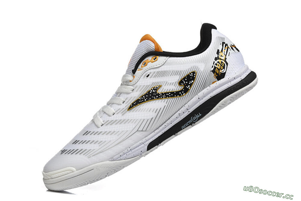 Men's Joma Top Flex IC Indoor & Futsal Low-Tops Football Shoes - White/Bold Yellow/Black 8
