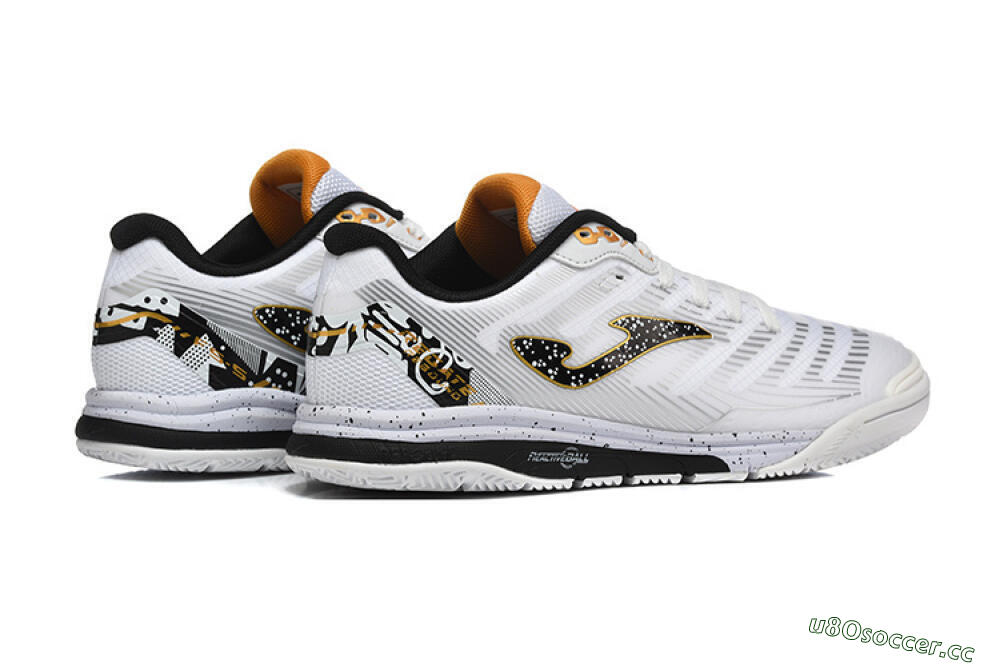 Men's Joma Top Flex IC Indoor & Futsal Low-Tops Football Shoes - White/Bold Yellow/Black 9