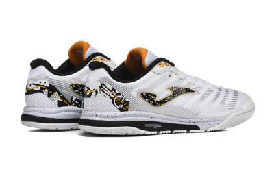 Men's Joma Top Flex IC Indoor & Futsal Low-Tops Football Shoes - White/Bold Yellow/Black