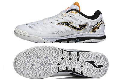 Men's Joma Top Flex IC Indoor & Futsal Low-Tops Football Shoes - White/Bold Yellow/Black