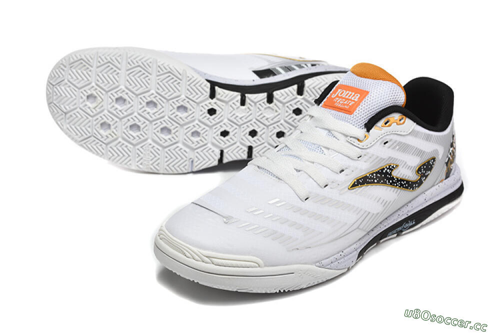 Men's Joma Top Flex IC Indoor & Futsal Low-Tops Football Shoes - White/Bold Yellow/Black 3