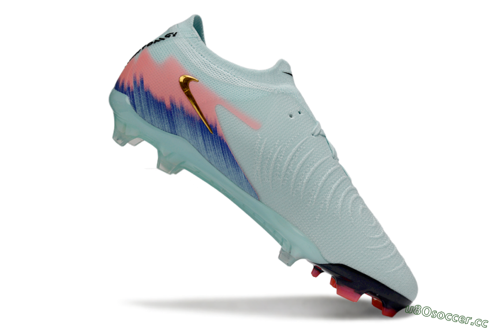 Men's Nike Phantom GX 2 Elite FG Firm Ground Low-Tops Football Boots - Aqua/Coral Fade/Deep Blue 4