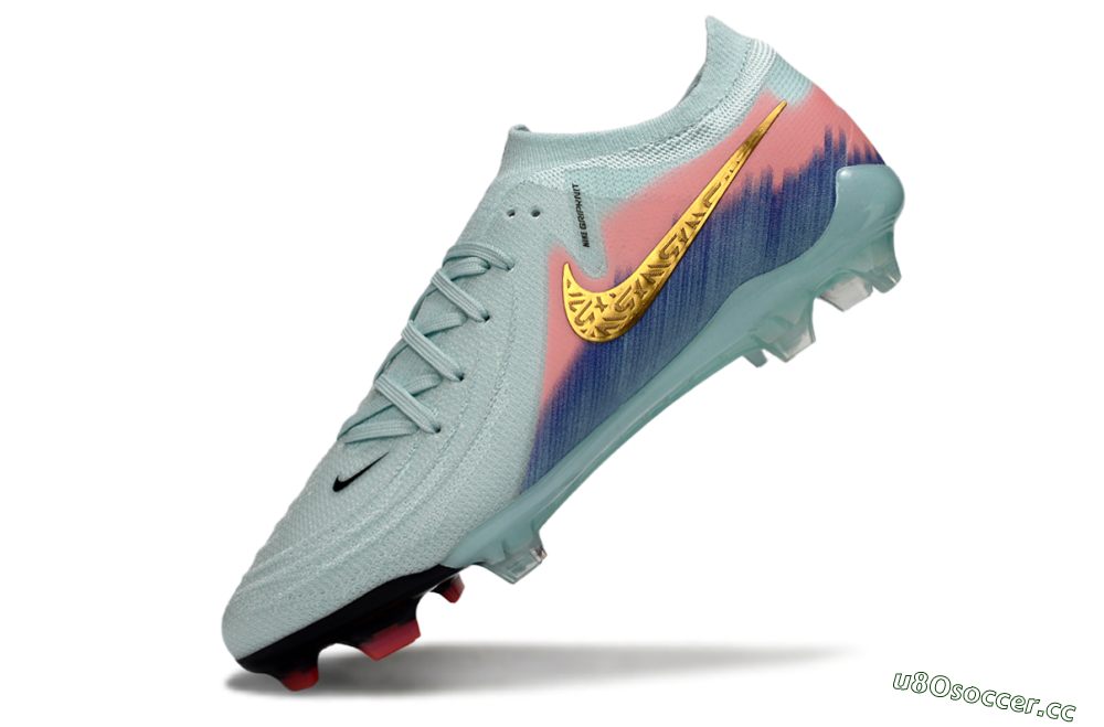 Men's Nike Phantom GX 2 Elite FG Firm Ground Low-Tops Football Boots - Aqua/Coral Fade/Deep Blue 5