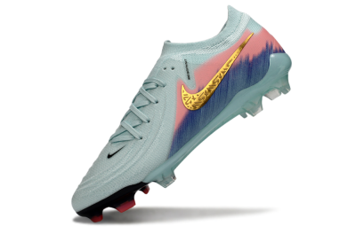 Men's Nike Phantom GX 2 Elite FG Firm Ground Low-Tops Football Boots - Aqua/Coral Fade/Deep Blue