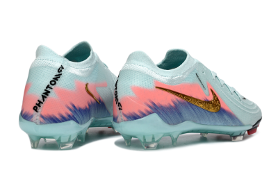 Men's Nike Phantom GX 2 Elite FG Firm Ground Low-Tops Football Boots - Aqua/Coral Fade/Deep Blue