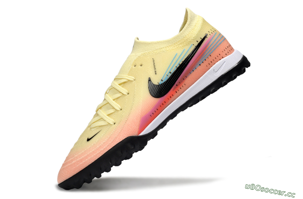 Men's Nike Phantom GX 2 Elite TF Artificial Turf Low-Tops Football Shoes - Yellow/Sunset Orange/Pink Lemonade 5