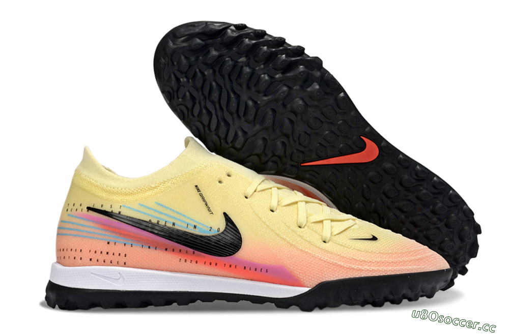 Men's Nike Phantom GX 2 Elite TF Artificial Turf Low-Tops Football Shoes - Yellow/Sunset Orange/Pink Lemonade 2