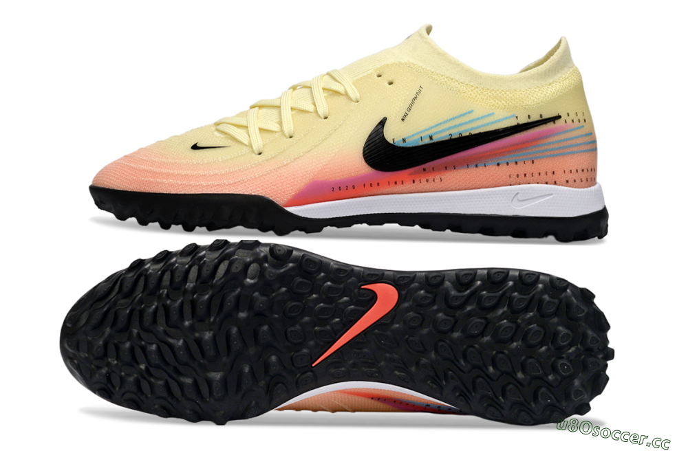 Men's Nike Phantom GX 2 Elite TF Artificial Turf Low-Tops Football Shoes - Yellow/Sunset Orange/Pink Lemonade 1
