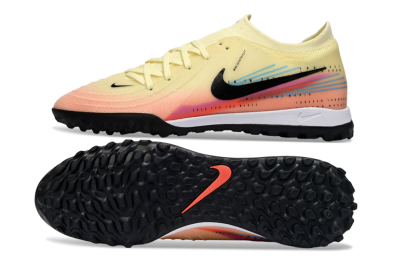 Men's Nike Phantom GX 2 Elite TF Artificial Turf Low-Tops Football Shoes - Yellow/Sunset Orange/Pink Lemonade