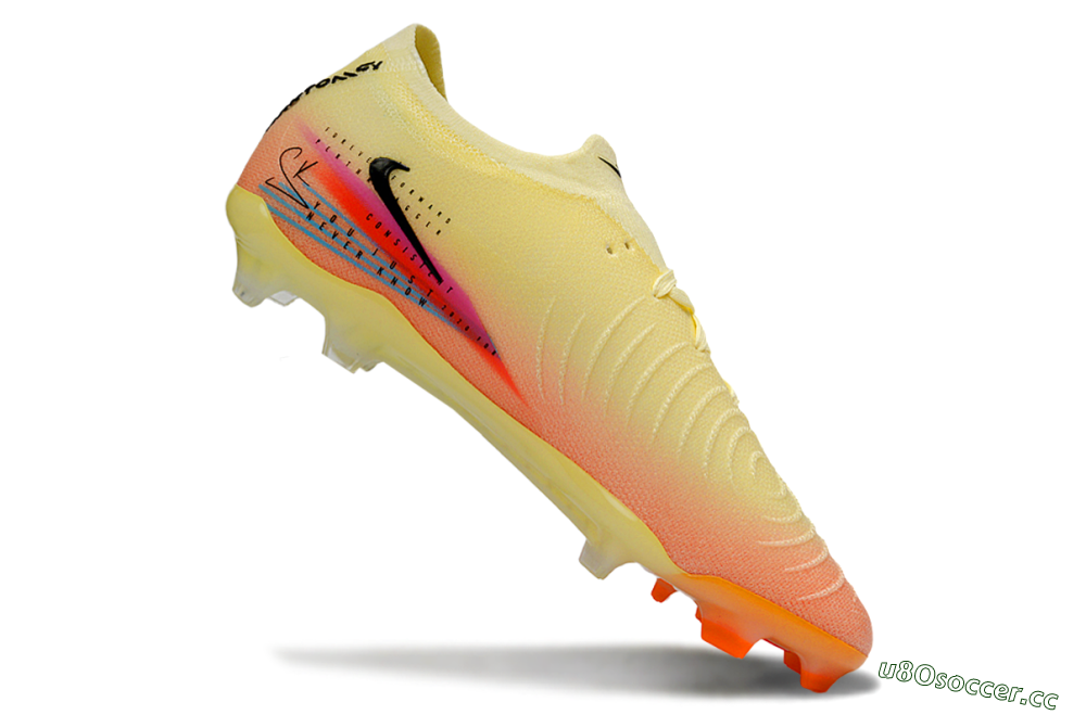 Men's Nike Phantom GX 2 Elite FG Firm Ground Low-Tops Football Boots - Yellow/Peach Fusion/Sunrise Glow 4