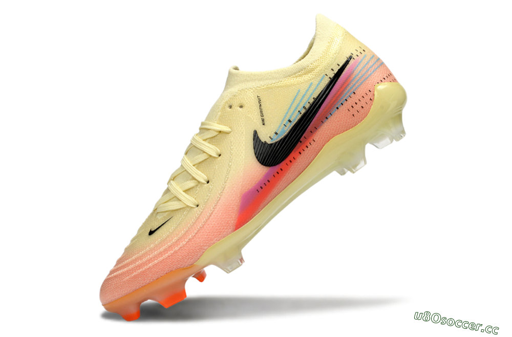 Men's Nike Phantom GX 2 Elite FG Firm Ground Low-Tops Football Boots - Yellow/Peach Fusion/Sunrise Glow 5