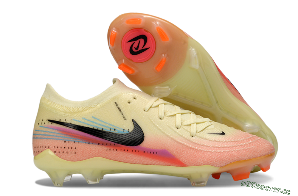 Men's Nike Phantom GX 2 Elite FG Firm Ground Low-Tops Football Boots - Yellow/Peach Fusion/Sunrise Glow 2