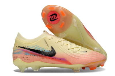 Men's Nike Phantom GX 2 Elite FG Firm Ground Low-Tops Football Boots - Yellow/Peach Fusion/Sunrise Glow