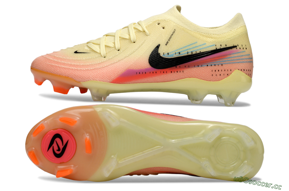 Men's Nike Phantom GX 2 Elite FG Firm Ground Low-Tops Football Boots - Yellow/Peach Fusion/Sunrise Glow 1