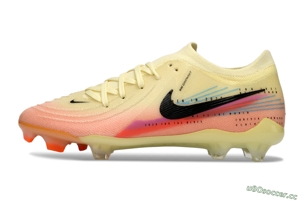 Men's Nike Phantom GX 2 Elite FG Firm Ground Low-Tops Football Boots - Yellow/Peach Fusion/Sunrise Glow 0