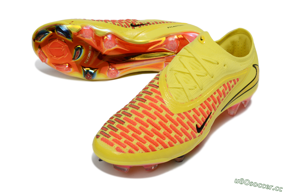 Men's Nike Phantom 6 Low Elite FG Firm Ground Low-Tops Football Boots - Yellow/Vibrant Lemon/Fiery Sunset 3