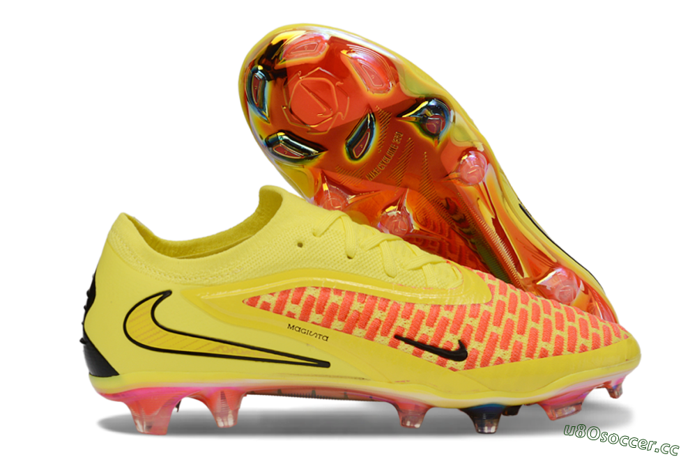 Men's Nike Phantom 6 Low Elite FG Firm Ground Low-Tops Football Boots - Yellow/Vibrant Lemon/Fiery Sunset 2