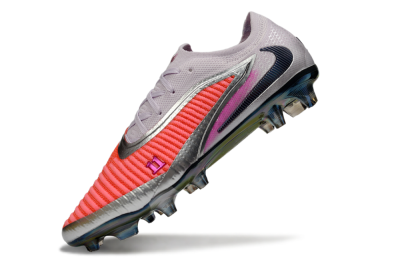 Men's Nike Phantom 6 Low Elite FG Firm Ground Low-Tops Football Boots - Red/Bright Coral/Steel Gray