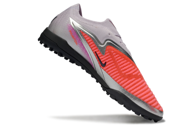 Men's Nike Phantom 6 Low Elite TF Artificial Turf Low-Tops Football Shoes - Pink/Vibrant Coral/Metallic Silver