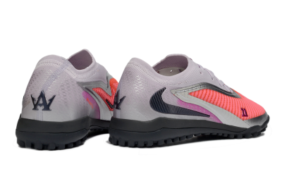 Men's Nike Phantom 6 Low Elite TF Artificial Turf Low-Tops Football Shoes - Pink/Vibrant Coral/Metallic Silver