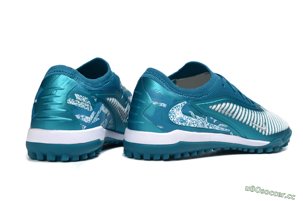 Men's Nike Phantom 6 Low Elite TF Artificial Turf Low-Tops Football Shoes - Teal/Cool Teal/White Burst 6