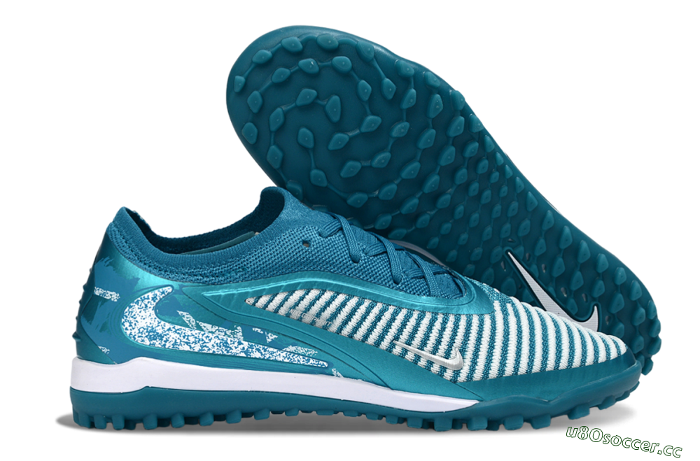 Men's Nike Phantom 6 Low Elite TF Artificial Turf Low-Tops Football Shoes - Teal/Cool Teal/White Burst 2