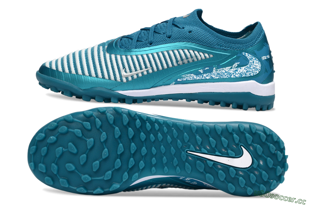 Men's Nike Phantom 6 Low Elite TF Artificial Turf Low-Tops Football Shoes - Teal/Cool Teal/White Burst 1
