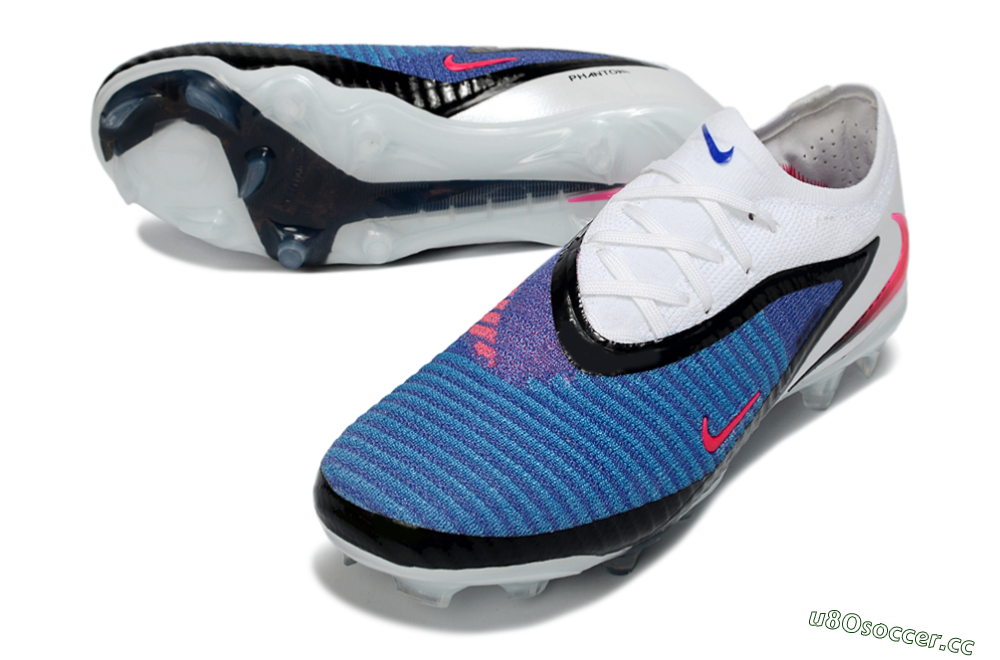 Unisex Nike Phantom 6 Low Elite FG Firm Ground Low-Tops Football Boots - Blue/Electric Blue/Hot Pink 3