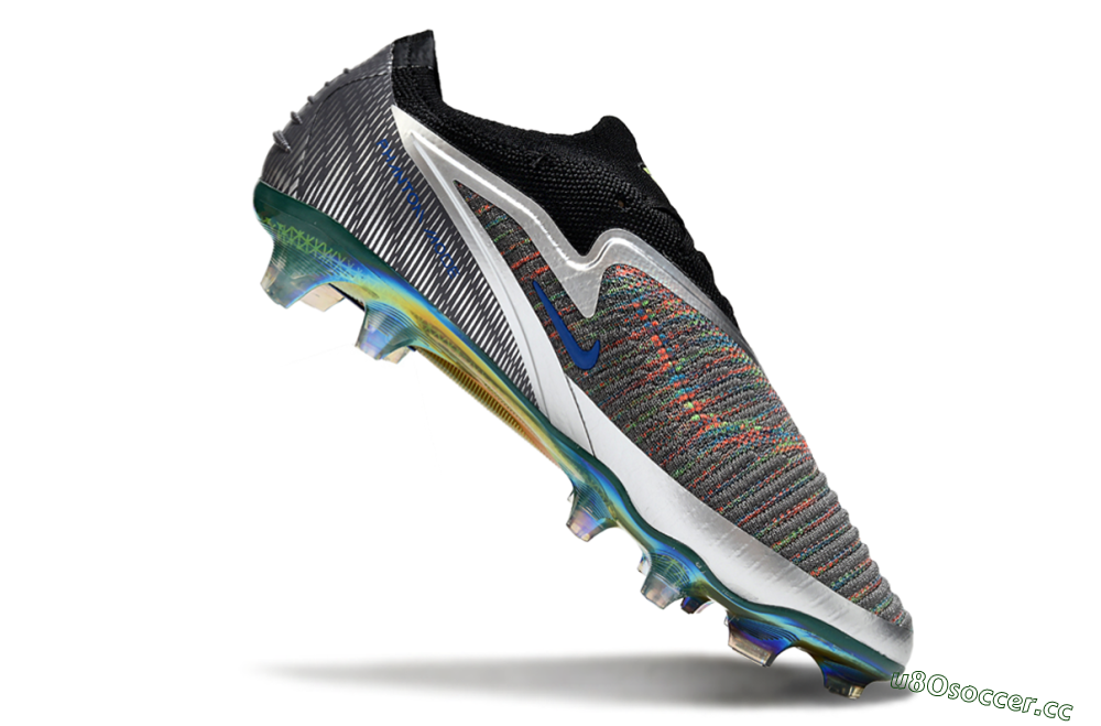 Men's Nike Phantom 6 Low Elite FG Firm Ground Low-Tops Football Boots - Black/Neon Green/Fiery Orange 4