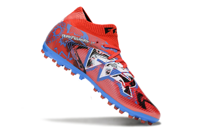 Men's Puma Future 8 Ultimate MG Multi Ground Low-Tops Football Boots - Red/Electric Blue/Fiery Red